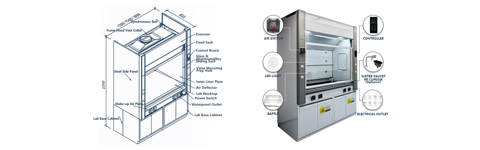Lab Metal Fume Hood Lab Metal Fume Hood