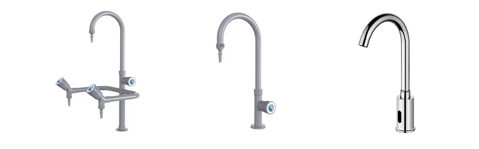 PP Gooseneck Triple Faucet