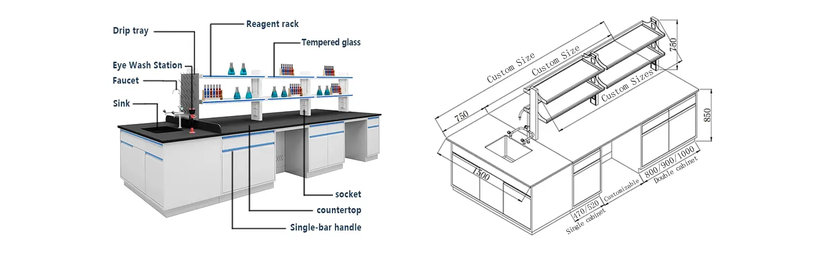 Durable Steel Lab Bench Durable Steel Lab Bench