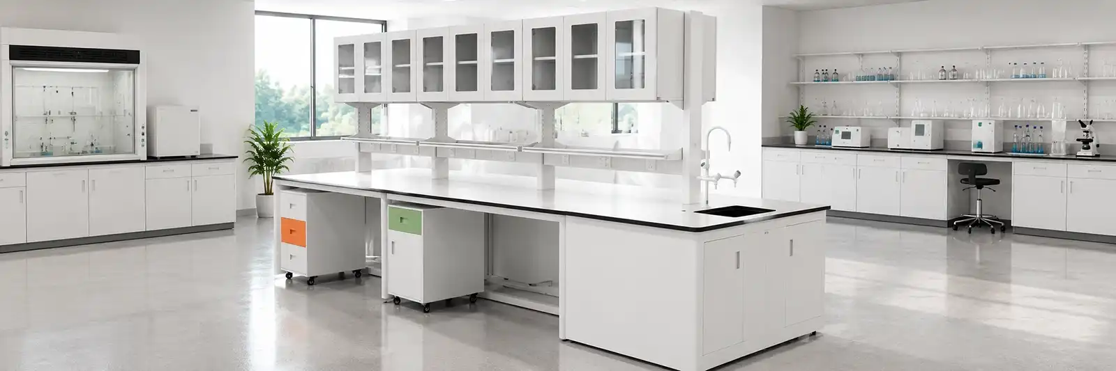 lab table with drawers